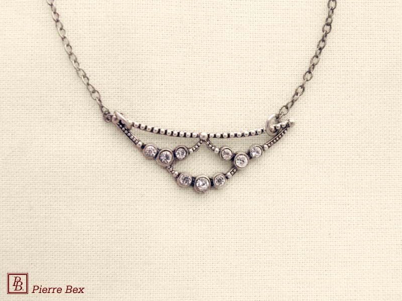 Pierre Bex Art-Deco necklace with rhinestones 45144-33