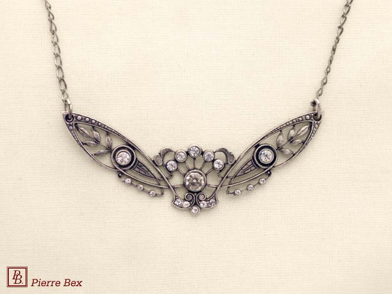 Pierre Bex Art-Deco necklace with rhinestones 45324-01