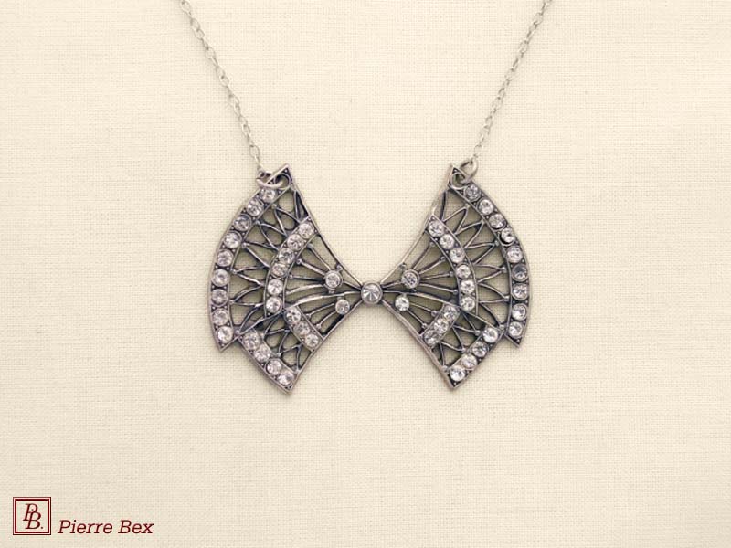 Pierre Bex Art-Deco necklace with rhinestones 45324-02