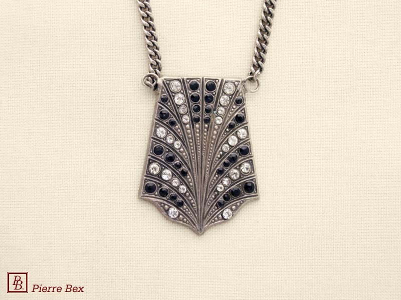 Pierre Bex Art-Deco necklace with rhinestones 45534-05