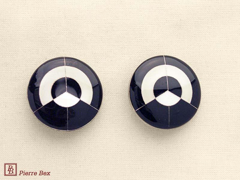Pierre Bex Art-Deco enamel earclips 48185-02