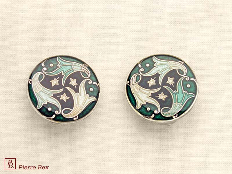 Pierre Bex Art-Deco enamel earclips 48185-08