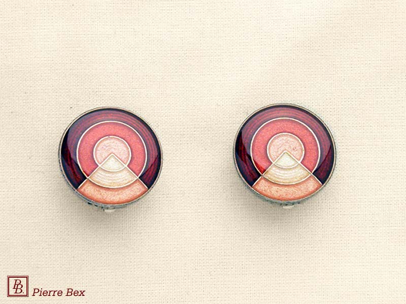 Pierre Bex Art-Deco enamel earclips 48185-11