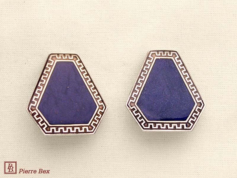 Pierre Bex Art-Deco enamel earclips 48185-14